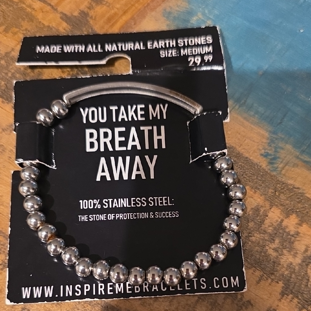 Silver Beaded Bracelet with Engraving